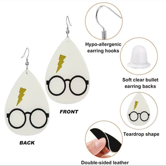 Harry Potter Leather Earrings - Picture 6 of 6